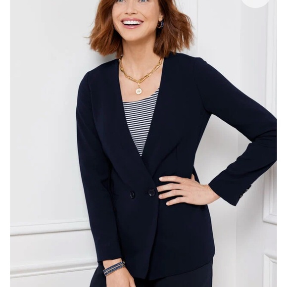 Talbots EASY TRAVEL COLLARLESS BLAZER - Picture 2 of 5